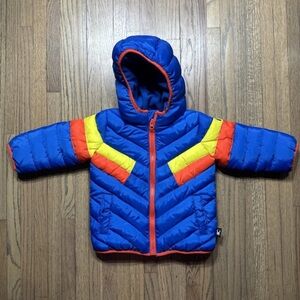 Spyder Blue and Yellow Puffer Jacket